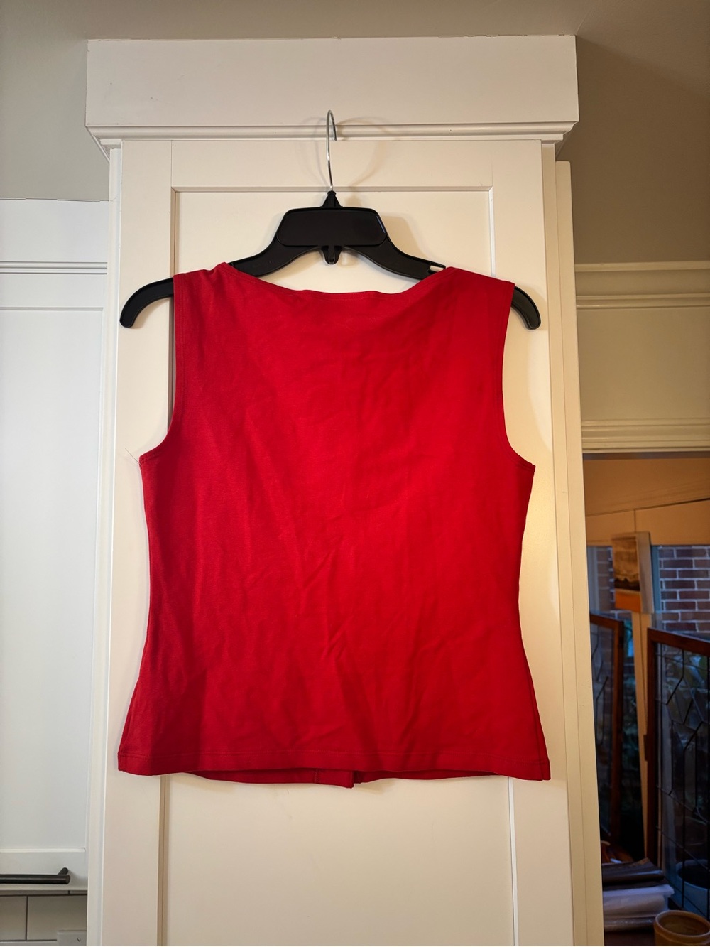 new Reformation Julie button down knit tank in lipstick red - Picture 5 of 7